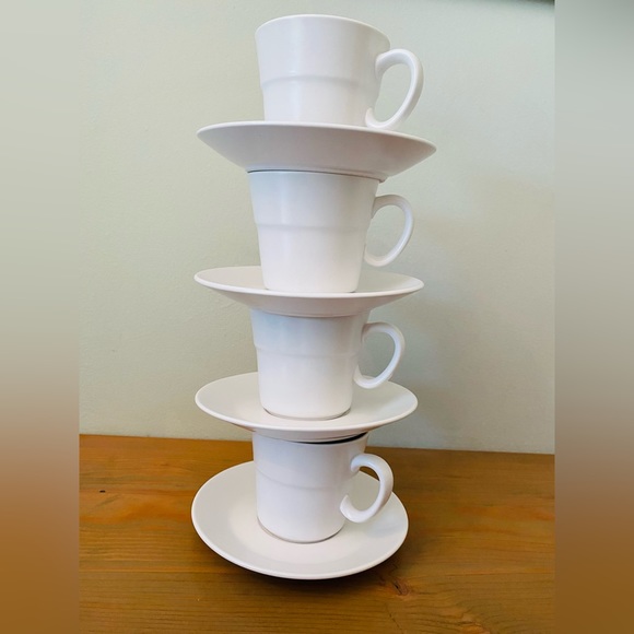 Noritake Progression China ‘Pearl White’ cups & saucers - Picture 1 of 5